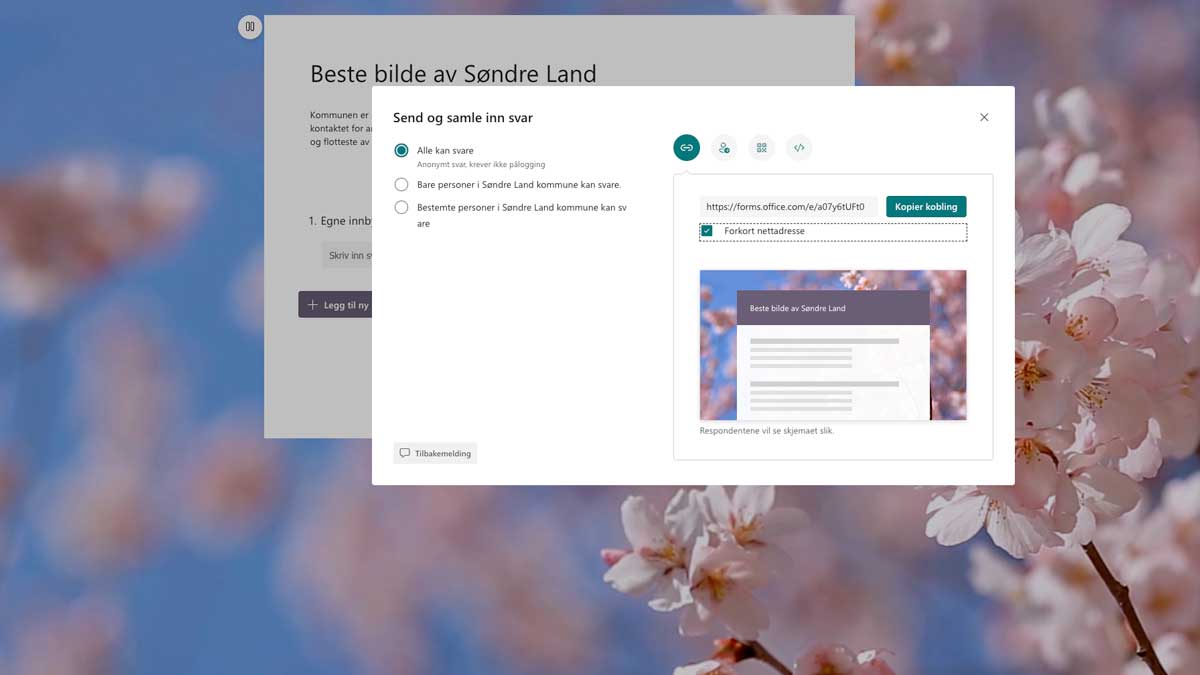 Illusrasjonsbilde av undersøkelsen. Viser design av spørsmålsstillingen.