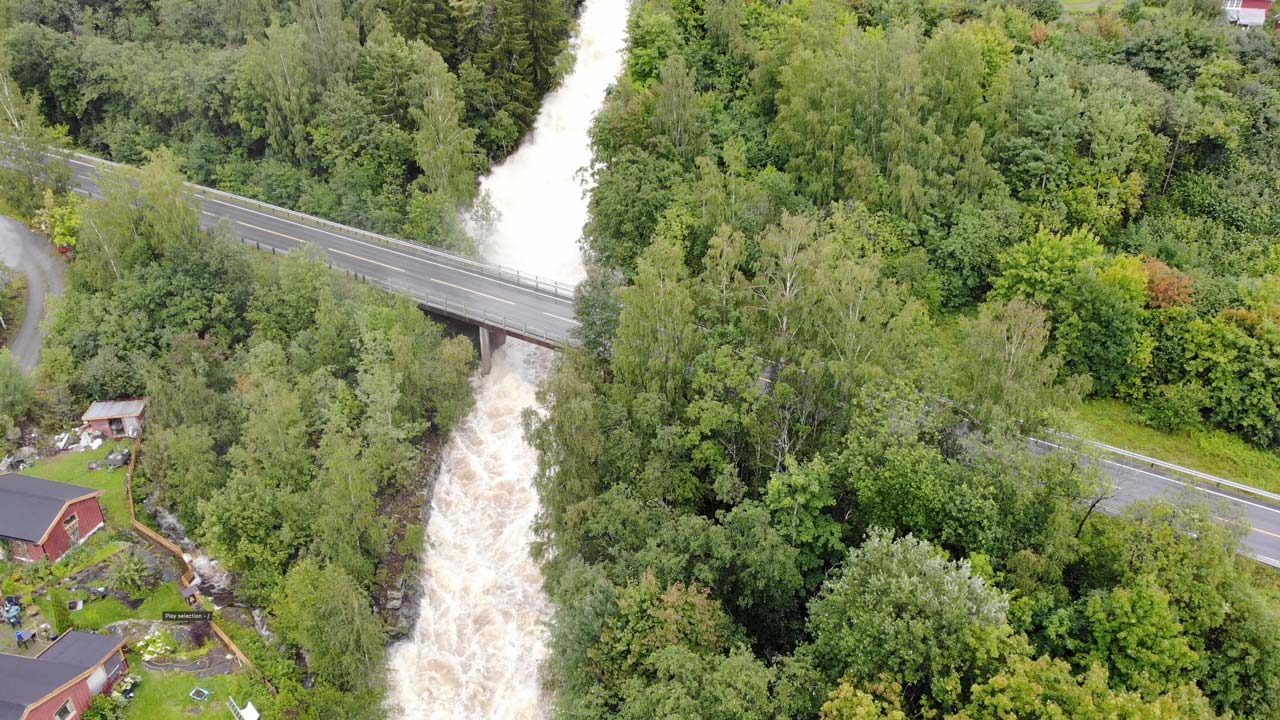 Bilde av vannføringen i Fallselva