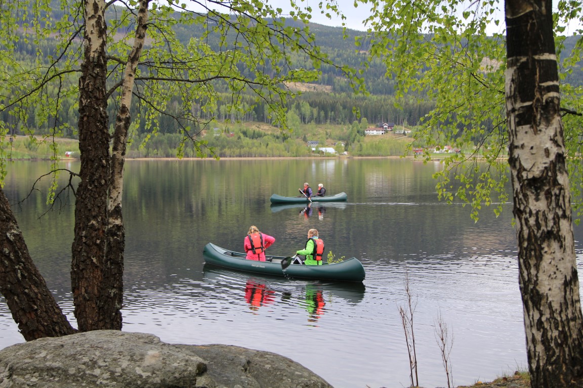 Våtmarkssenteret Odnes , kanoer på Randsfjorden